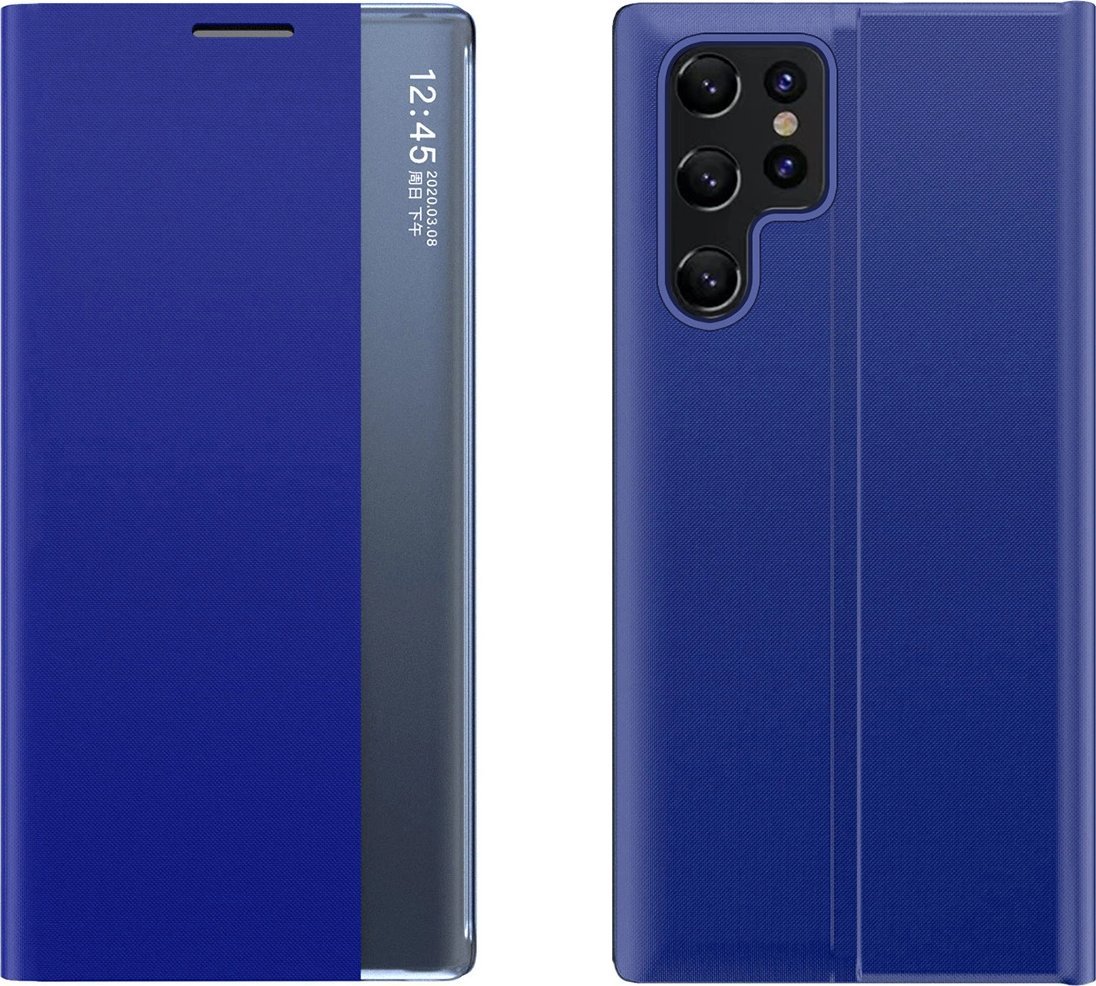 New Sleep Case etui do Samsung Galaxy S24 FE pokrowiec z klapką i podstawką - niebieskie