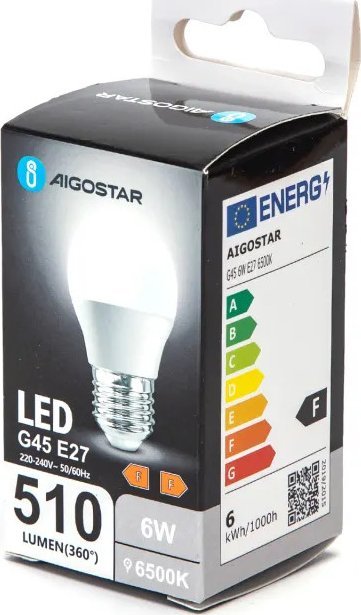 Aigostar Żarówka LED G45 E27 6W 6500K LED G45 E27 6W 6500K