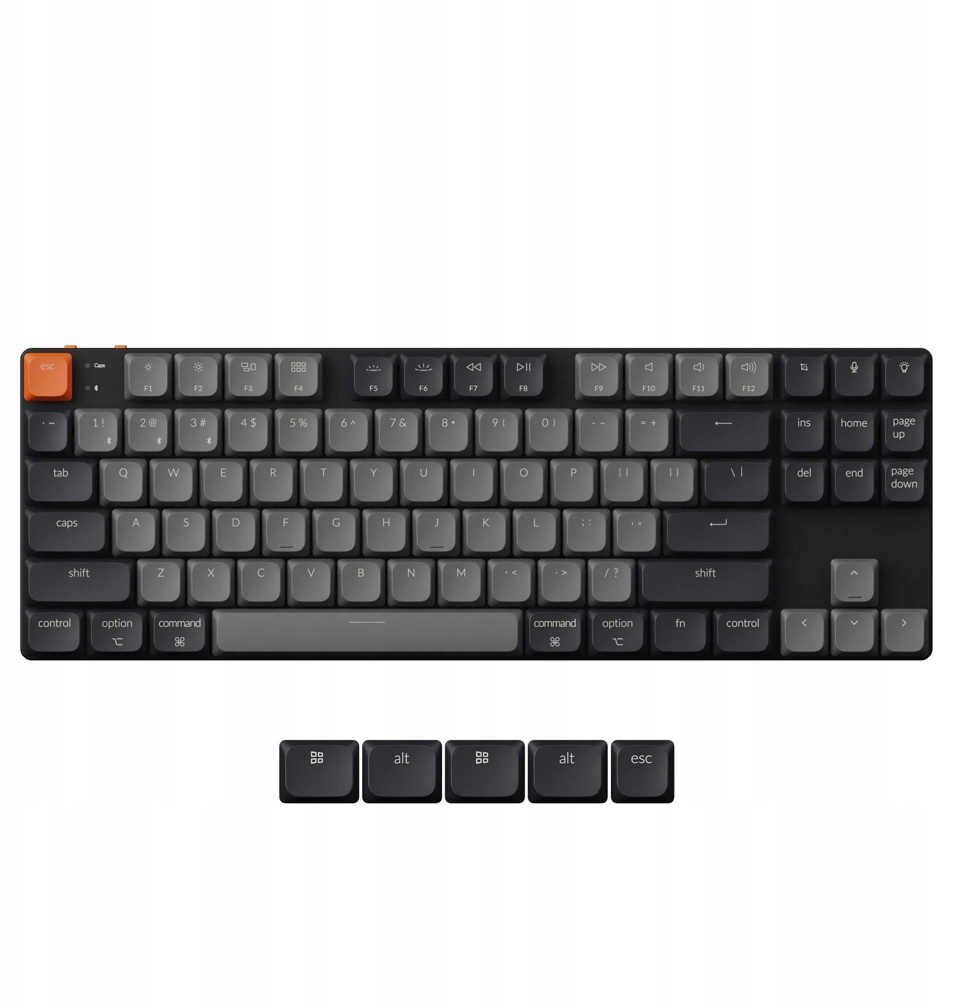 Keychron - K1 QMK Wireless Mechanical Keyboard (Version 6) RGB Backlight (Hot-Swappable) / Keychron Low Profile 2.0 Mechanical / Red