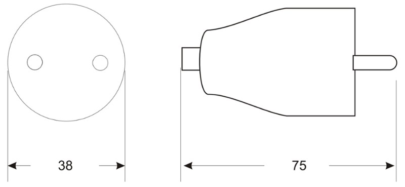 KOS Wtyczka prosta z/u 16A 250V biała (400460)