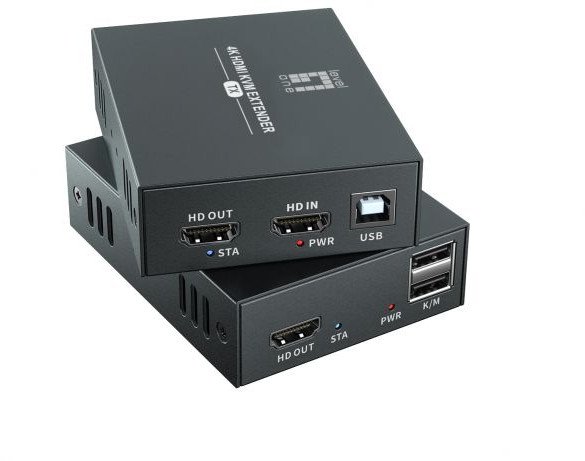 LevelOne HDMI over Cat.5/6 Extender kit 4K, 100m schwarz