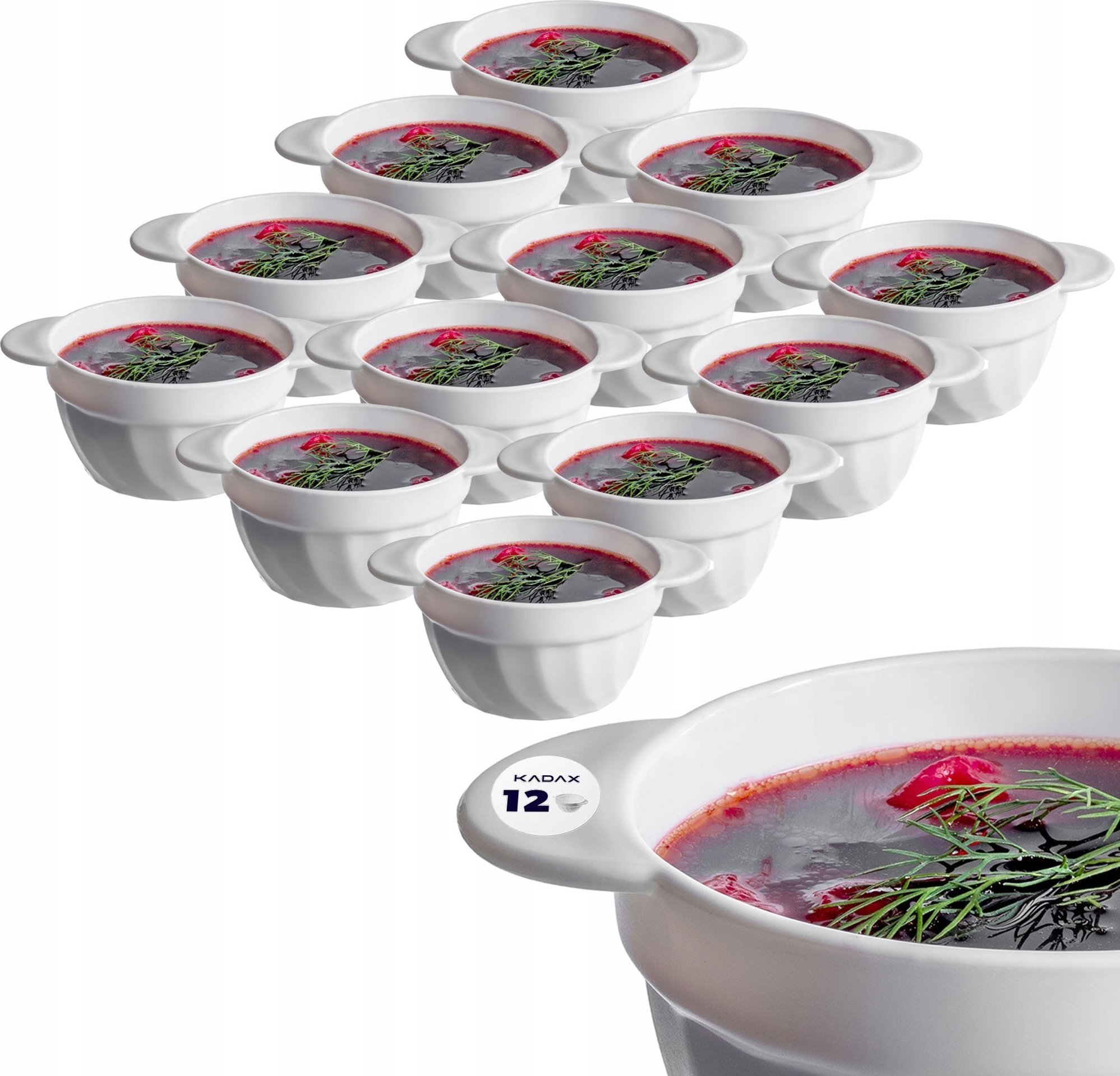 Kadax KADAX Bulionówka 650ml Flaczarka Biała Miska 12szt