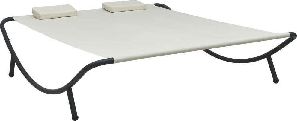 vidaXL Leżanka ogrodowa, tkanina, kremowa