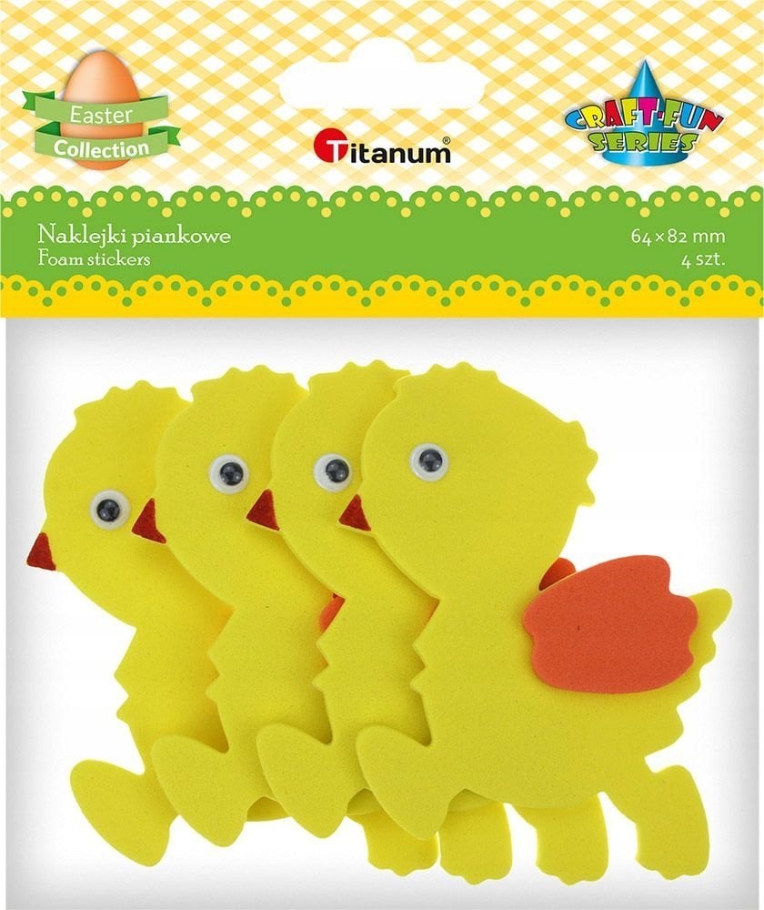 Titanum Naklejki piankowe 3D kurczaczki 64x82mm 4szt