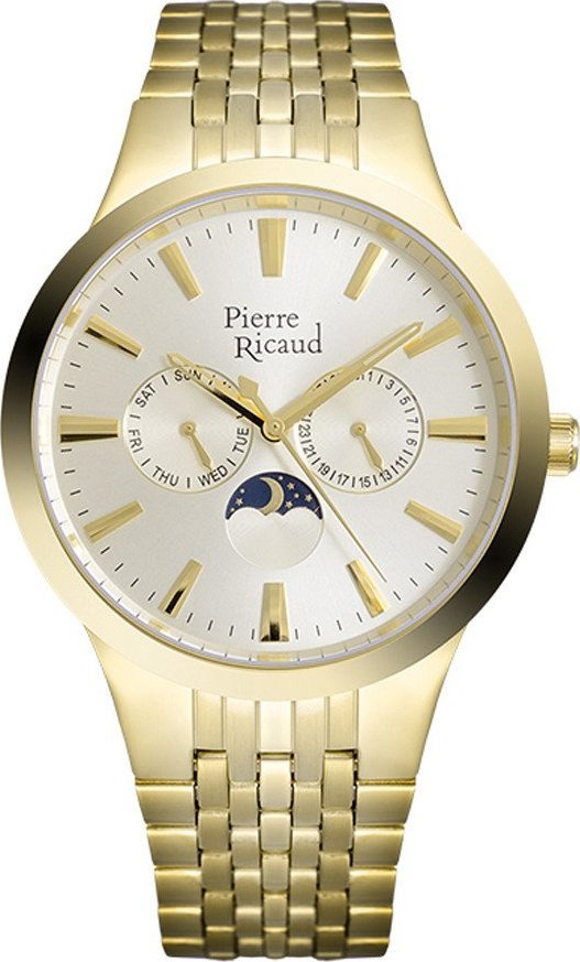 Zegarek Pierre Ricaud Zegarek męski Pierre Ricaud P97225.1111QF złoty