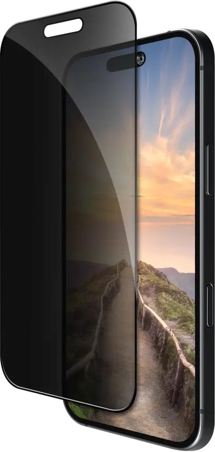 dbramante1928 Eco* - Ochrona ekranu dla telefonu - szkło - z filtrem prywatności - kolor ramki czarny - dla Apple iPhone 16 Pro, 17