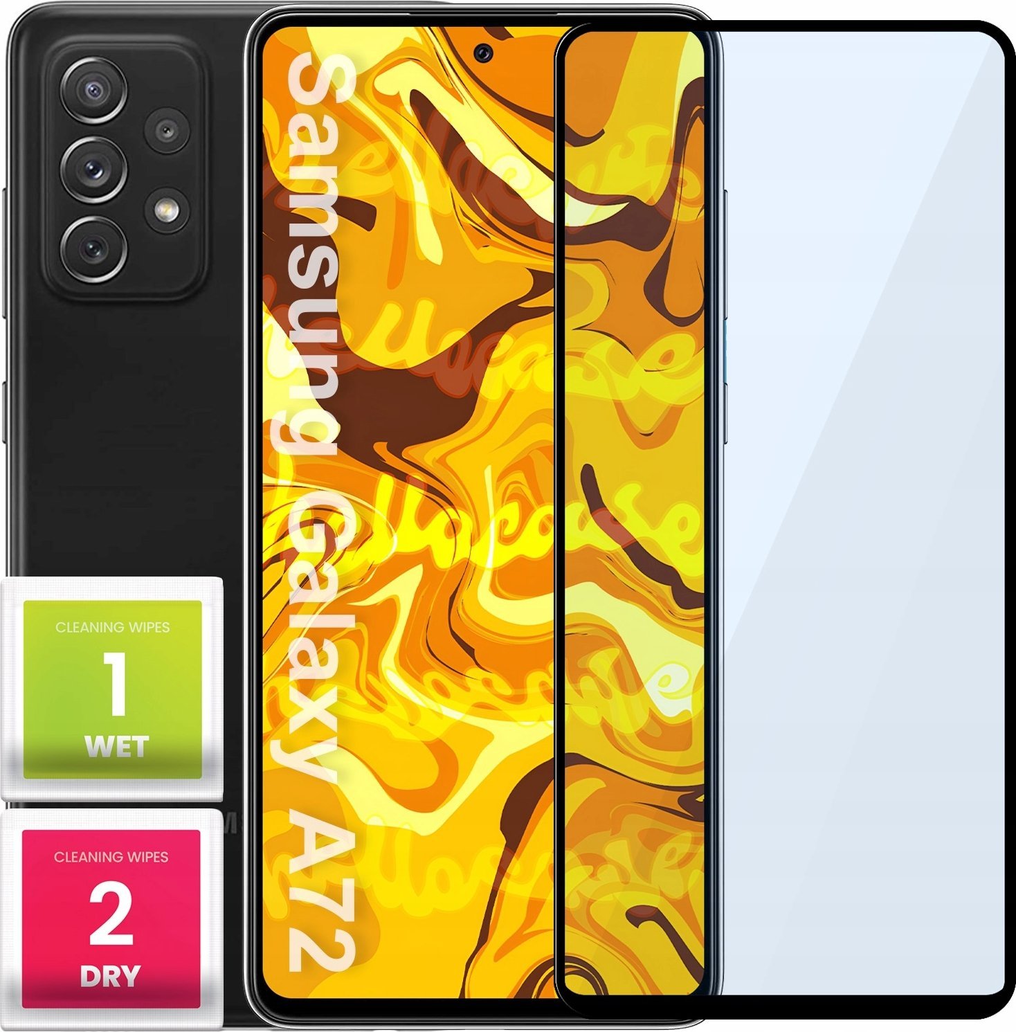 Hello Case SZKŁO HARTOWANE DO SAMSUNG GALAXY A72 5G PEŁNE NA CAŁY EKRAN SZKLO 5D 9H