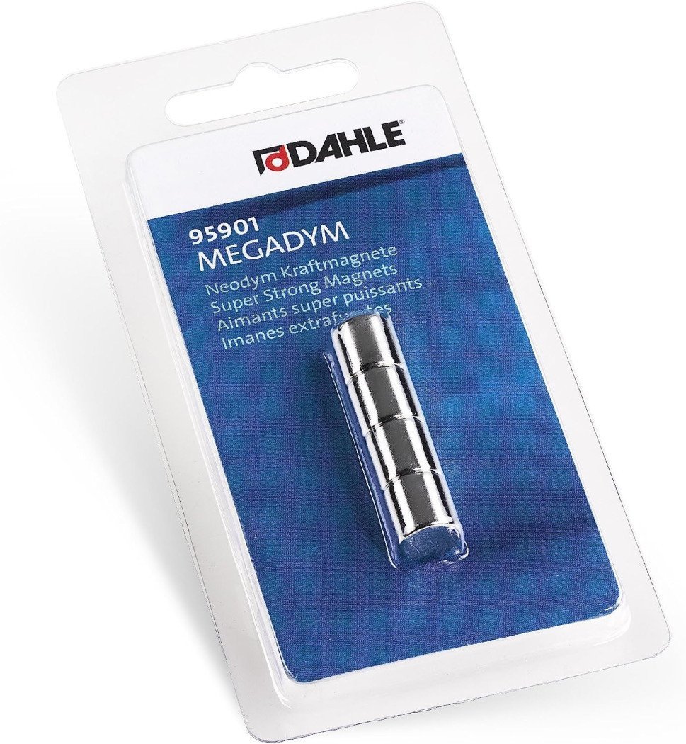 Magnet Dahle, cylinder 10 x 10 mm, pakke a 4 stk.