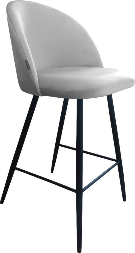 Atos Hoker CLAUDINE VELVET jasno szary na czarnych metalowych nogach ATOS