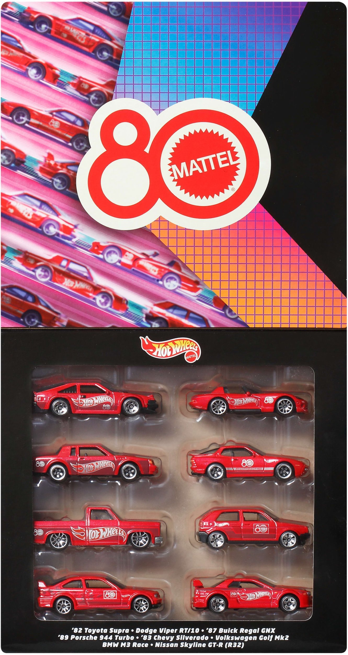HOT WHEELS aštuonių automodeliukų rinkinys Mattel 80 (JGK09)