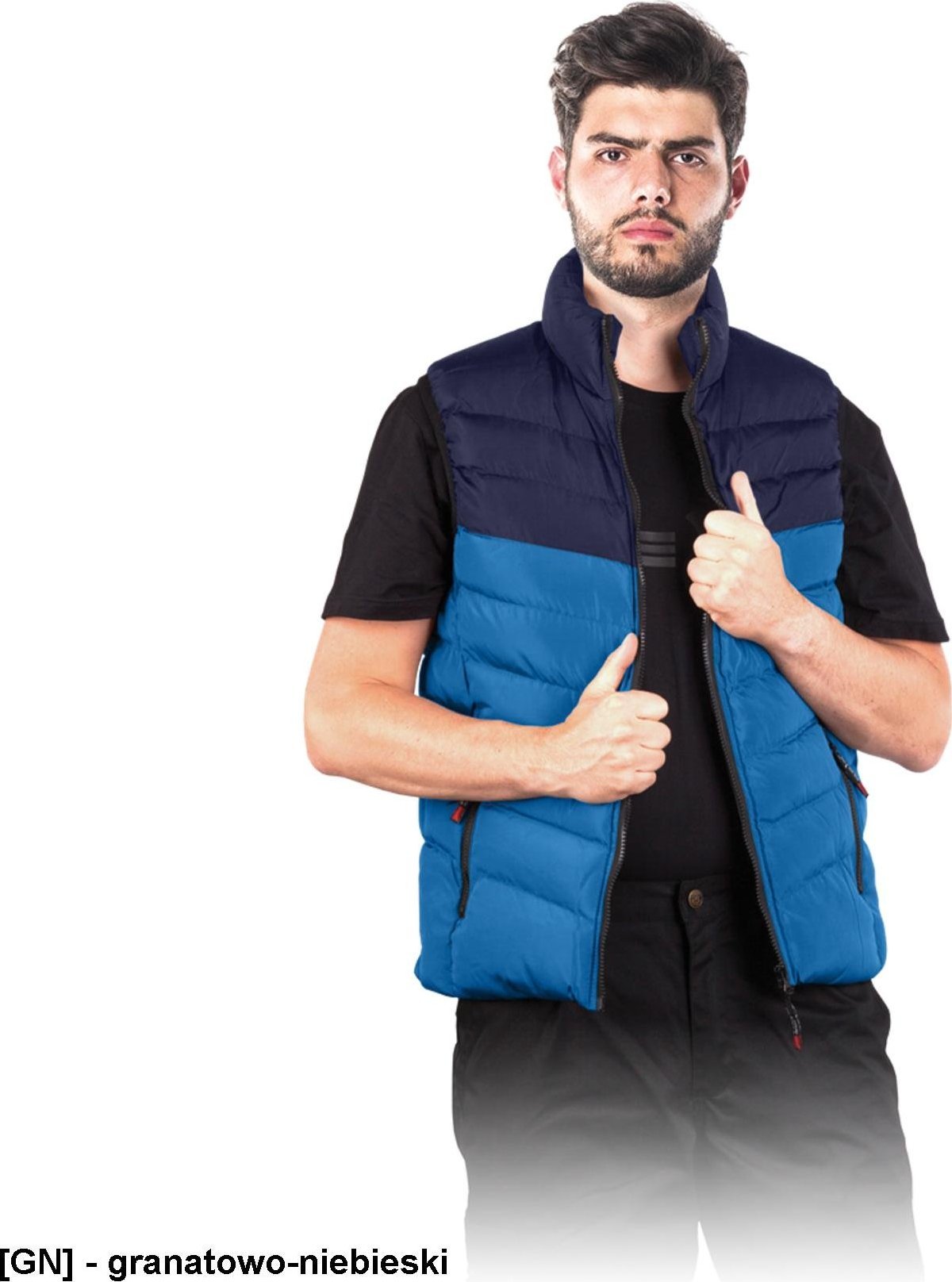 R.E.I.S. VEST-TWIN - bezrękawnik ochronny ocieplany - granatowo-niebieski 2XL