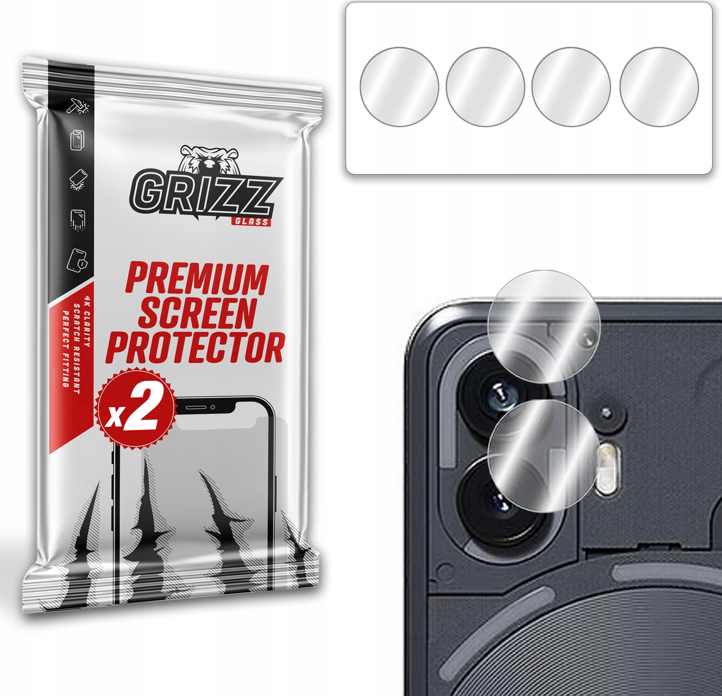 GrizzGlass Szkło na aparat GrizzGlass HybridGlass Camera do Nothing Phone 2