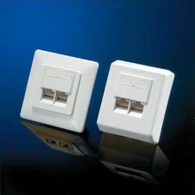 Roline ROLINE Gniazdo ścienne Kat. 6, podwójne, ekranowane, podtynkowe