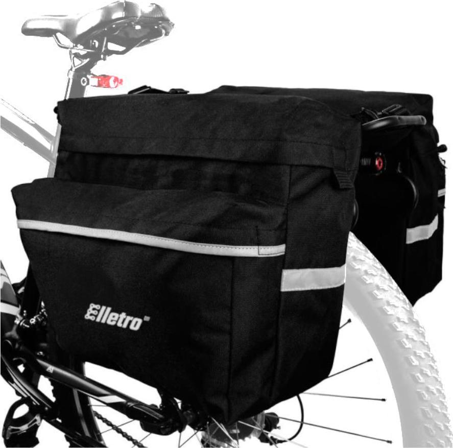 Elletro Elletro Torba Sakwa Rowerowa Na Bagażnik Na Rower pojemna 26L odblaski