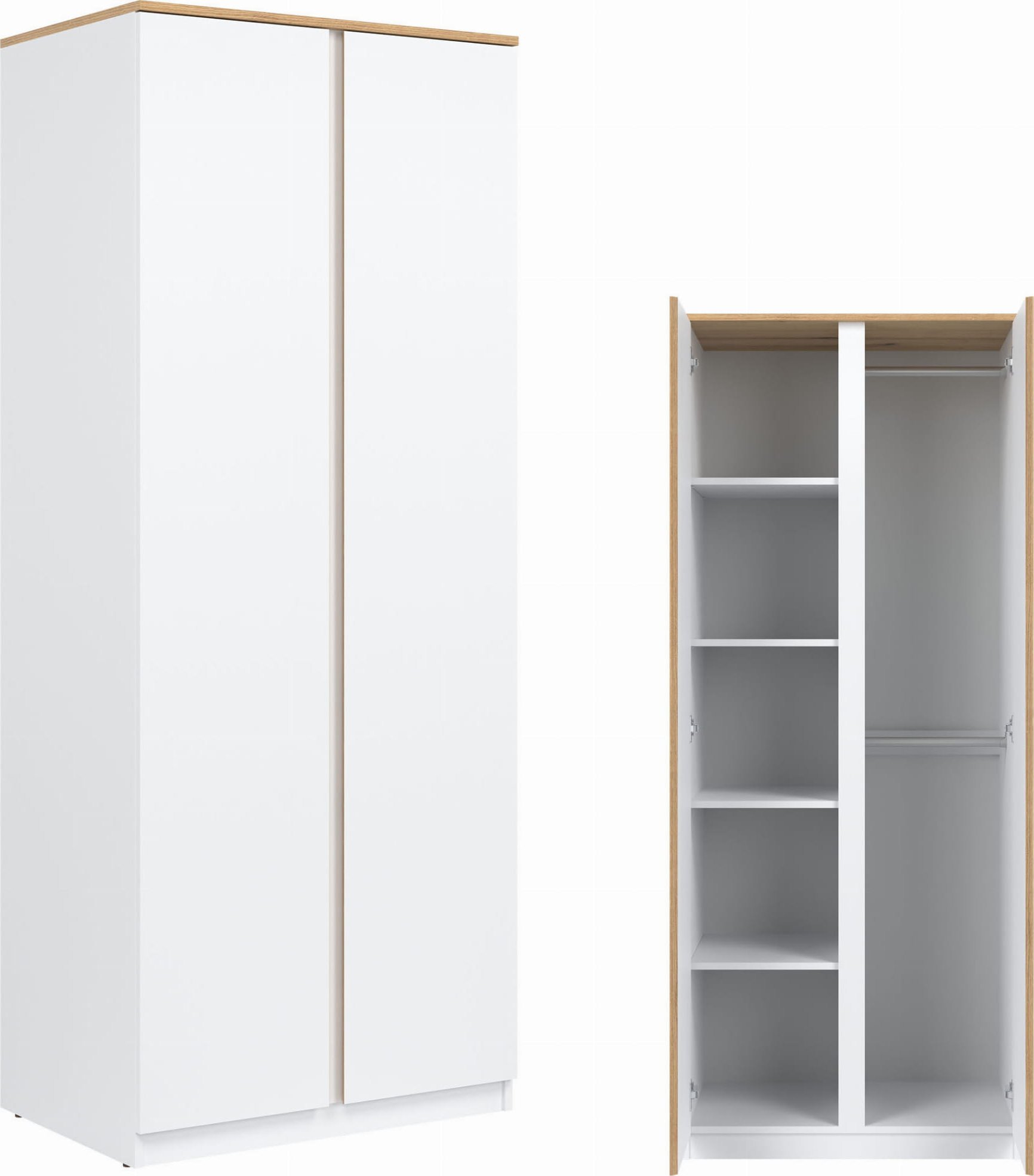BogFran Szafa wąska Garderoba Regał dąb Biała REMI RM10