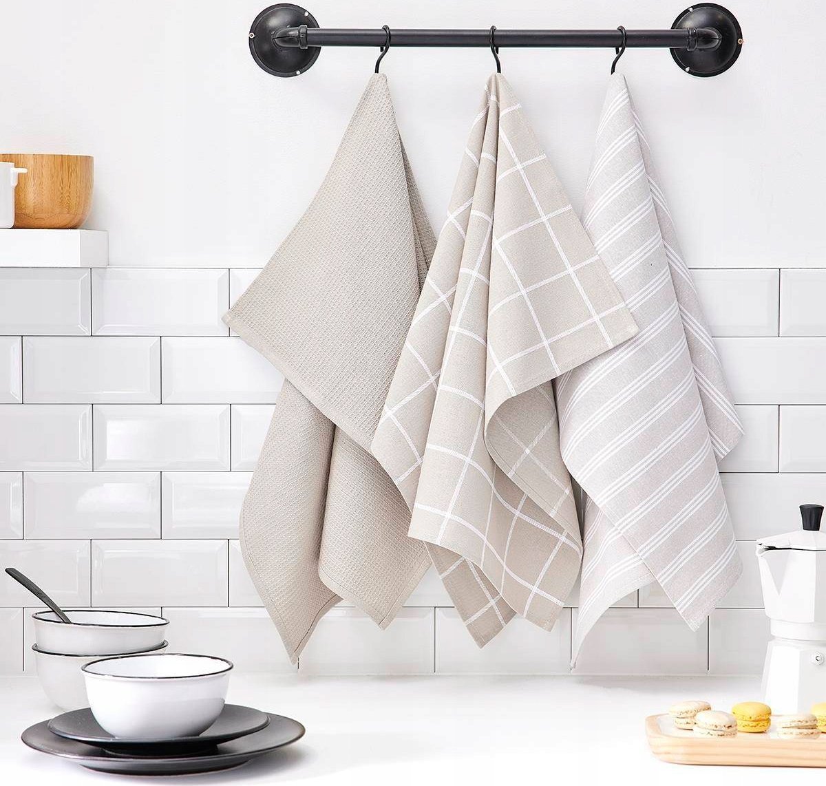 TODAY Ściereczki kuchenne bawełniane Uni, 3 sztuki, 50 x 70 cm