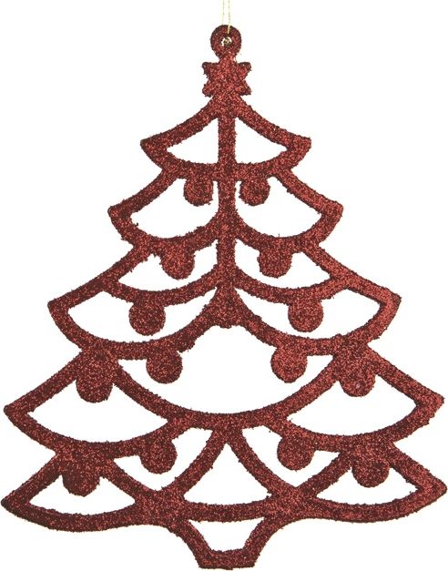 Witek Home 12x Ozdoba świąteczna choinka czerwona