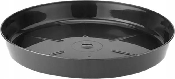 Podstawka pod doniczkę Czarna 19,7x2,9cm Plastikowa błyszcząca