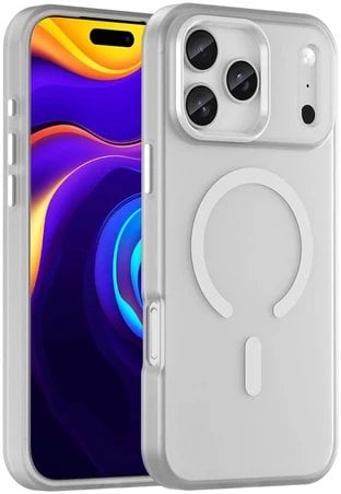 Etui Magnetic Abrasive na iPhone 17 Pro kompatybilne z MagSafe - matowe białe