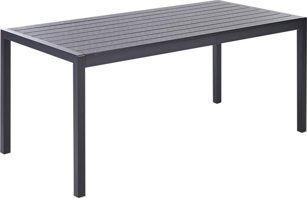 Beliani Stół ogrodowy 180 x 90 cm czarny VERNIO