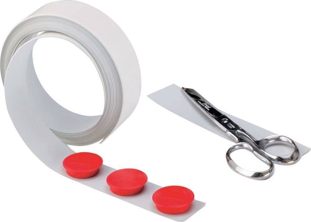 Magnetoplan Tasma metalowa, rolka 5m, biala, szer. 35mm