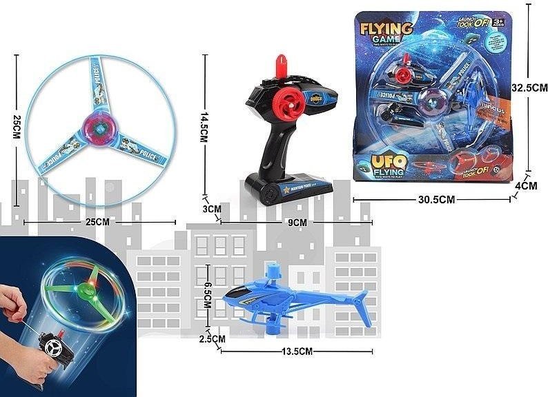 Ufo latający dysk ze światłem