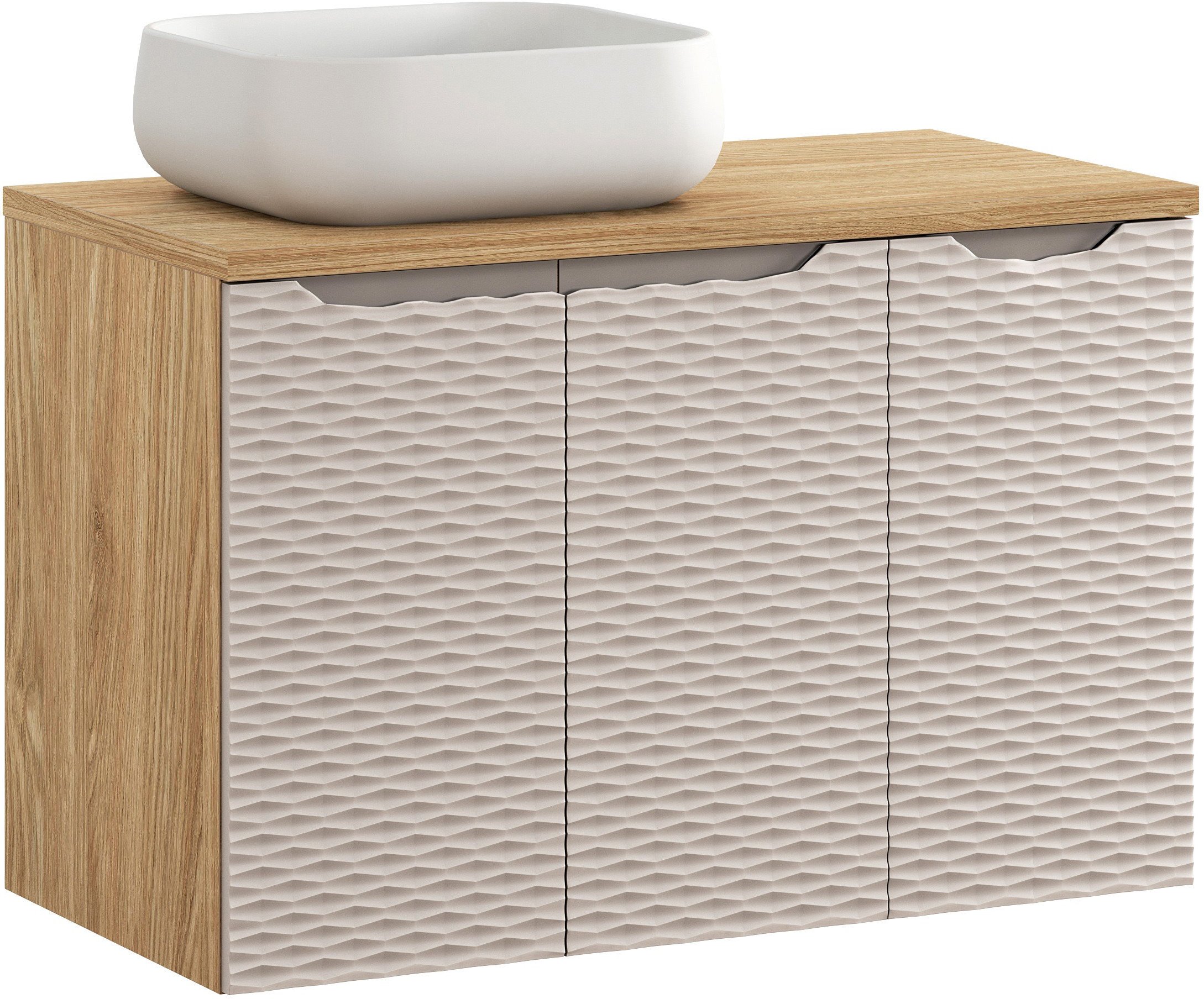 Zestaw meblowy 90cm z blatem i umywalką nablatową Nika