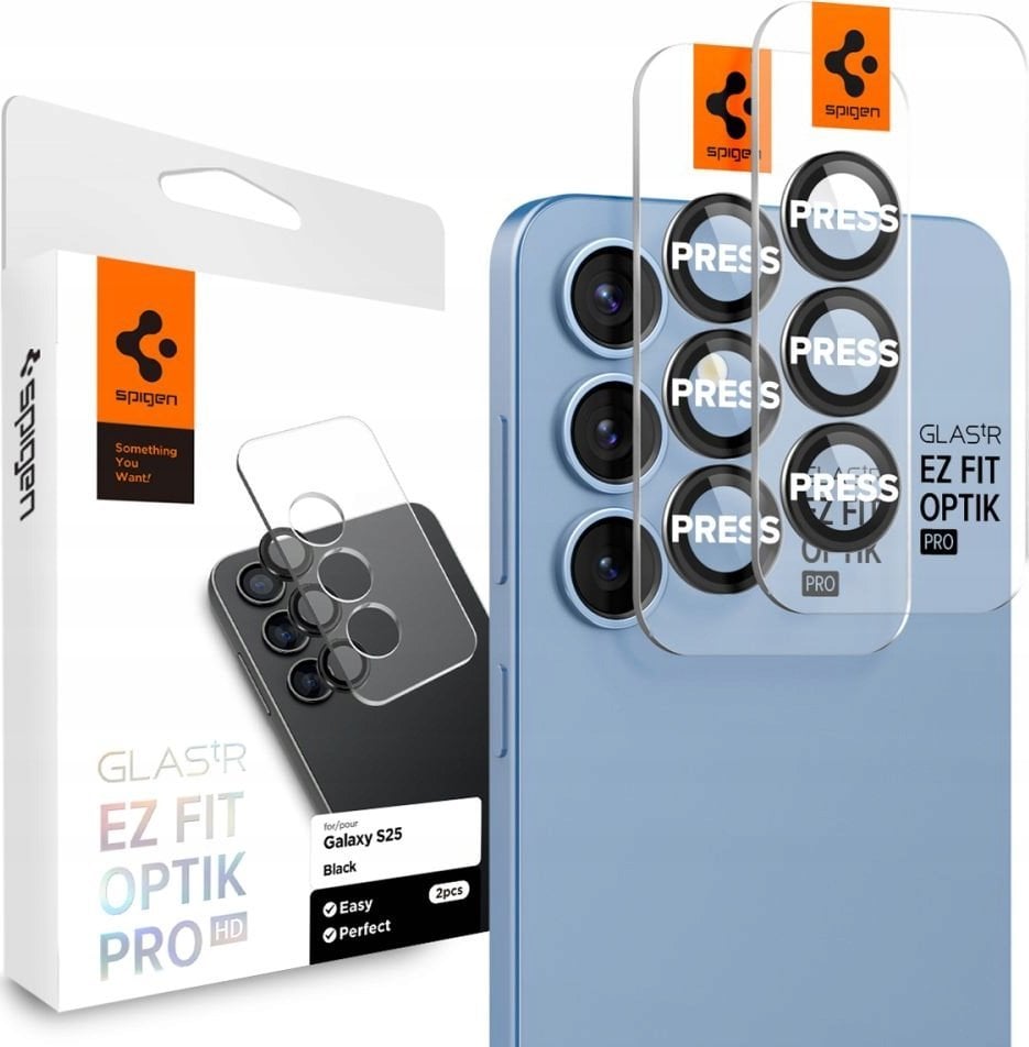OSŁONA APARATU SPIGEN OPTIK PRO GLAS.TR ”EZ FIT” HD CAMERA PROTECTOR 2-PACK GALAXY S25+ PLUS BLACK