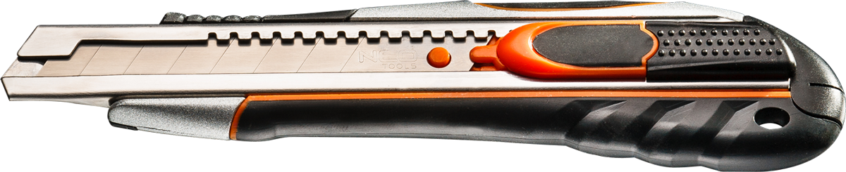 Neo Nóż z ostrzem łamanym 18mm szybkie cięcie i blokada ostrza (63-050)