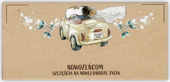 Karnet-koperta Ślub kraft