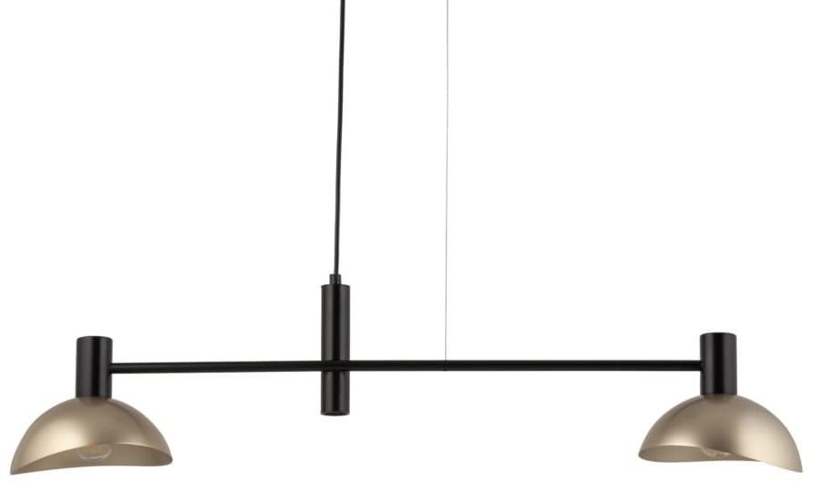 Lampa wisząca Sigma Podwójna lampa wisząca Artis 40566 z kloszami metalowa czarna złota