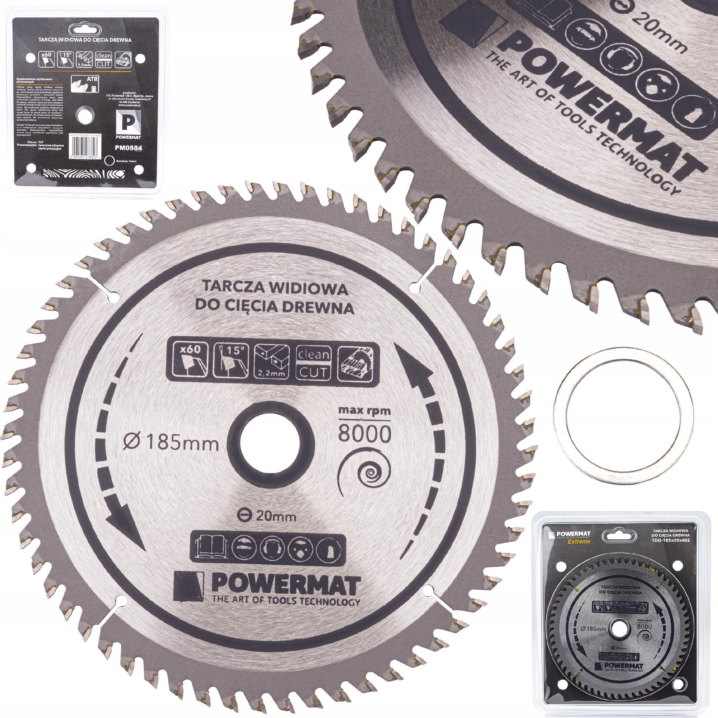 Powermat TARCZA WIDIOWA DO DREWNA PIŁY PIŁA 185 X 20 MM 60Z