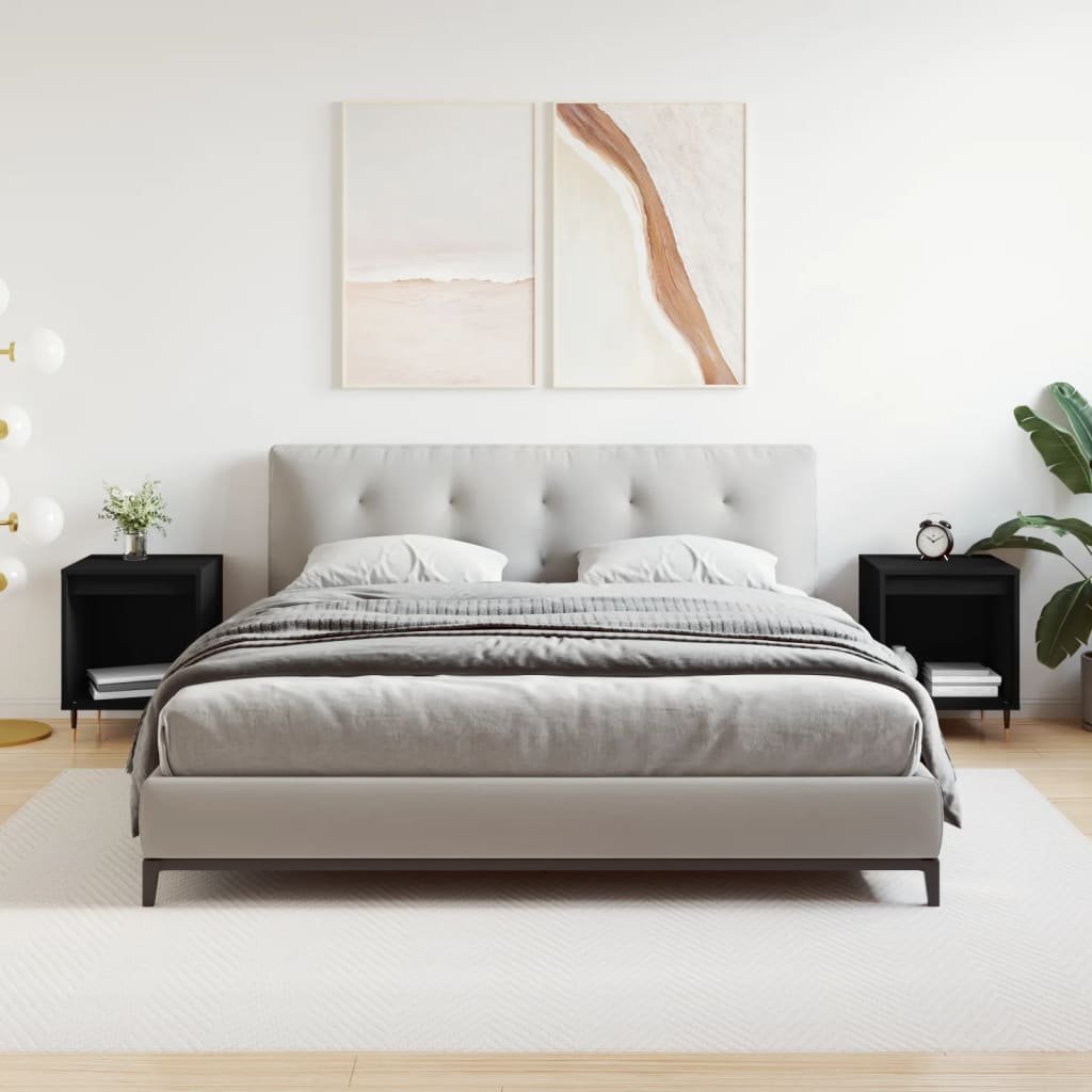 vidaXL Szafki nocne, 2 szt., czarne, 40x35x50 cm