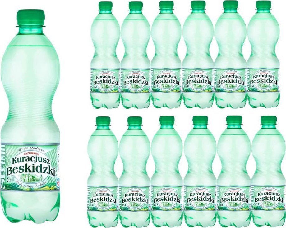 Woda KURACJUSZ Beskidzki woda gazowana 0,5 l x 12 sztuk