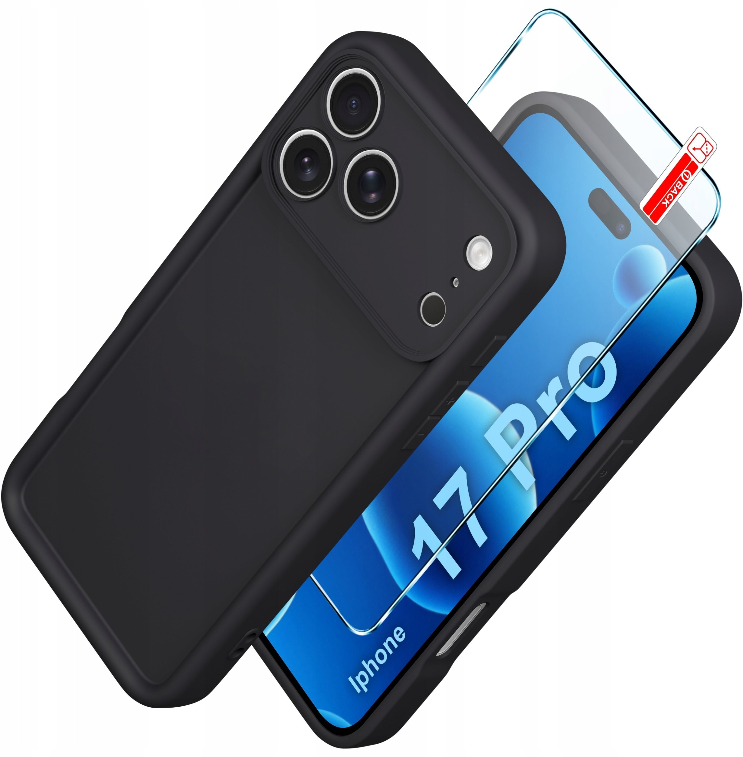 Etui do iPhone 17 Pro CASE silikonowe MATOWE + SZKŁO 9H