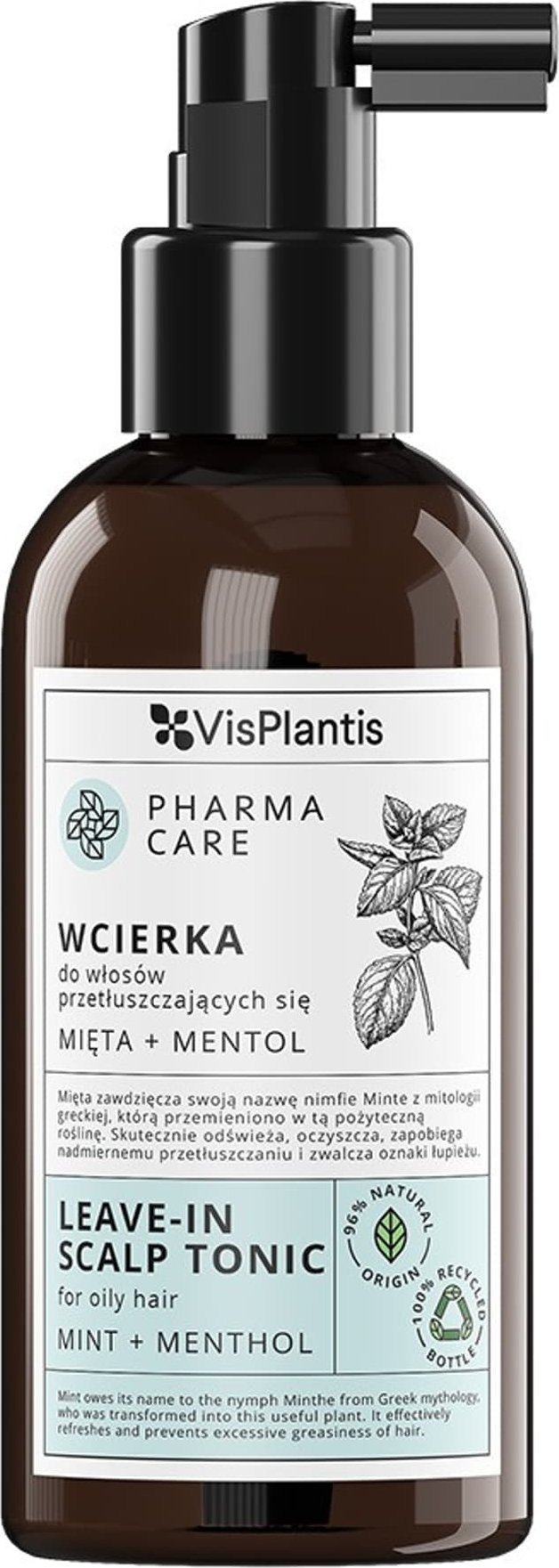 Elfa Pharm VIS PLANTIS Pharma Care Wcierka do włosów przetłuszczających się Mięta + Mentol 150 ml