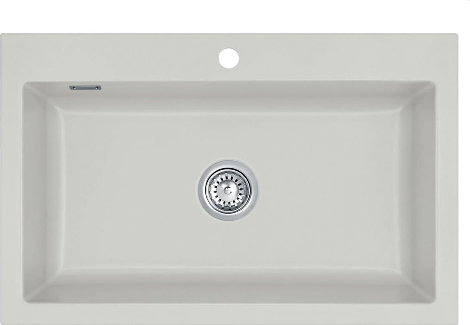 Zlewozmywak SYSTEMCERAM Systemceram Mera 80 Alu Zlew ceramiczny, korek manualny