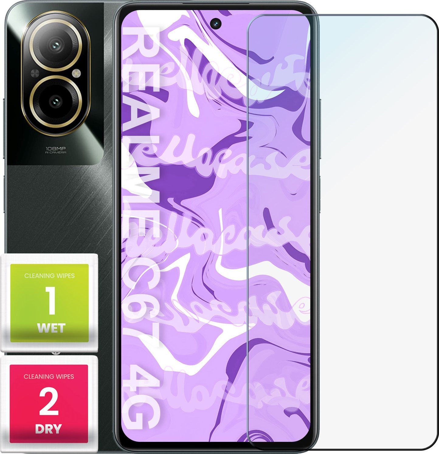 Hello Case Szkło Hartowane do Realme C67 4g (szybka 9H, płaskie 2.5D, ochronne)