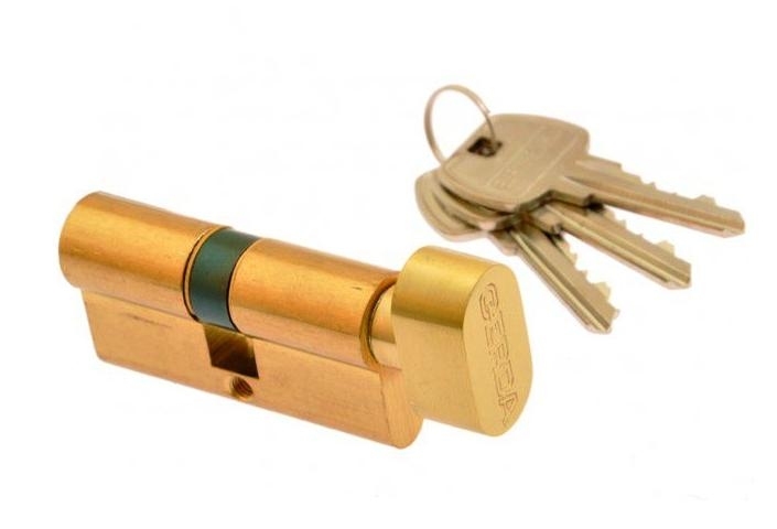 Gerda Wkładka mosiężna bębenkowa z gałką 30/50mm 3 klucze (0WKE1G03050.98030P)