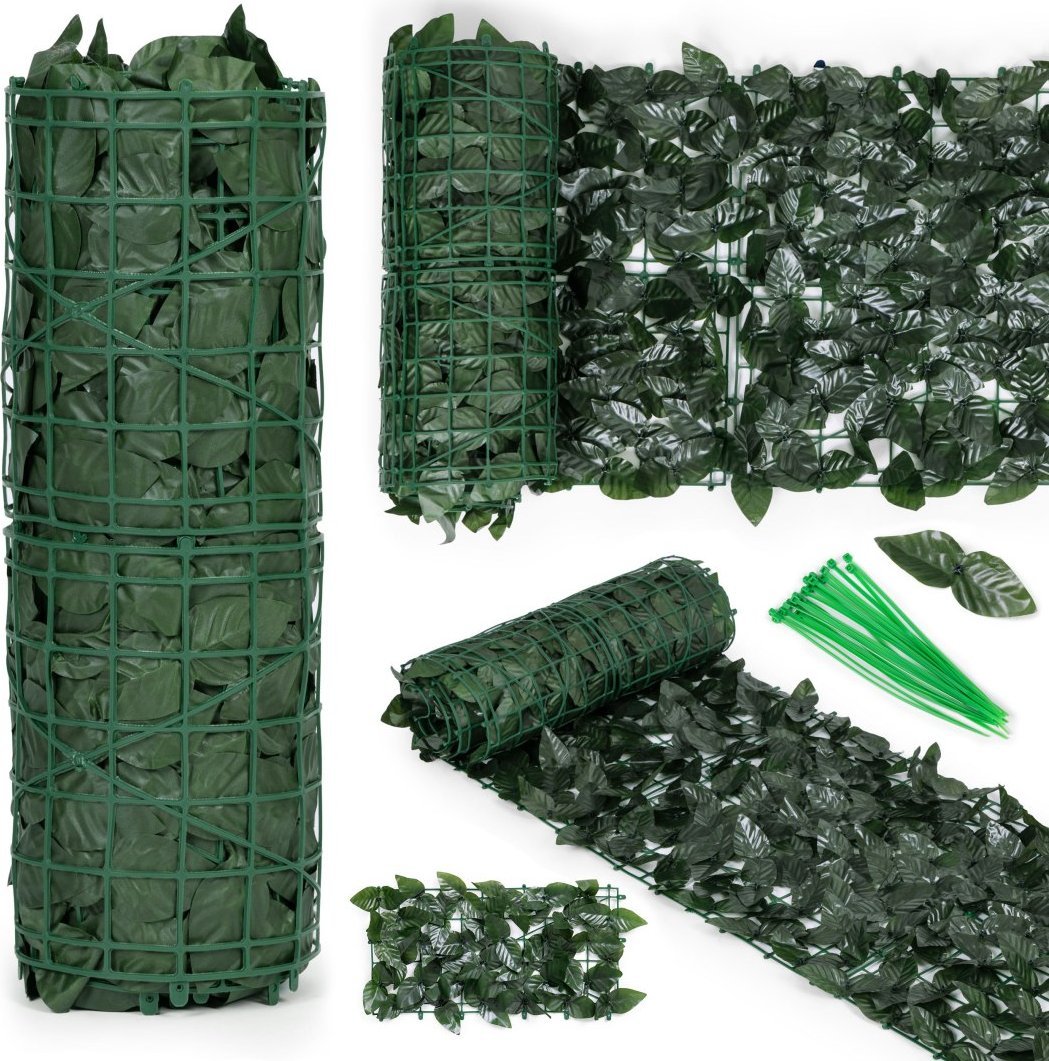 Ibergarden Sztuczny bluszcz żywopłot 300x50 cm zielona osłona na balkon maskująca