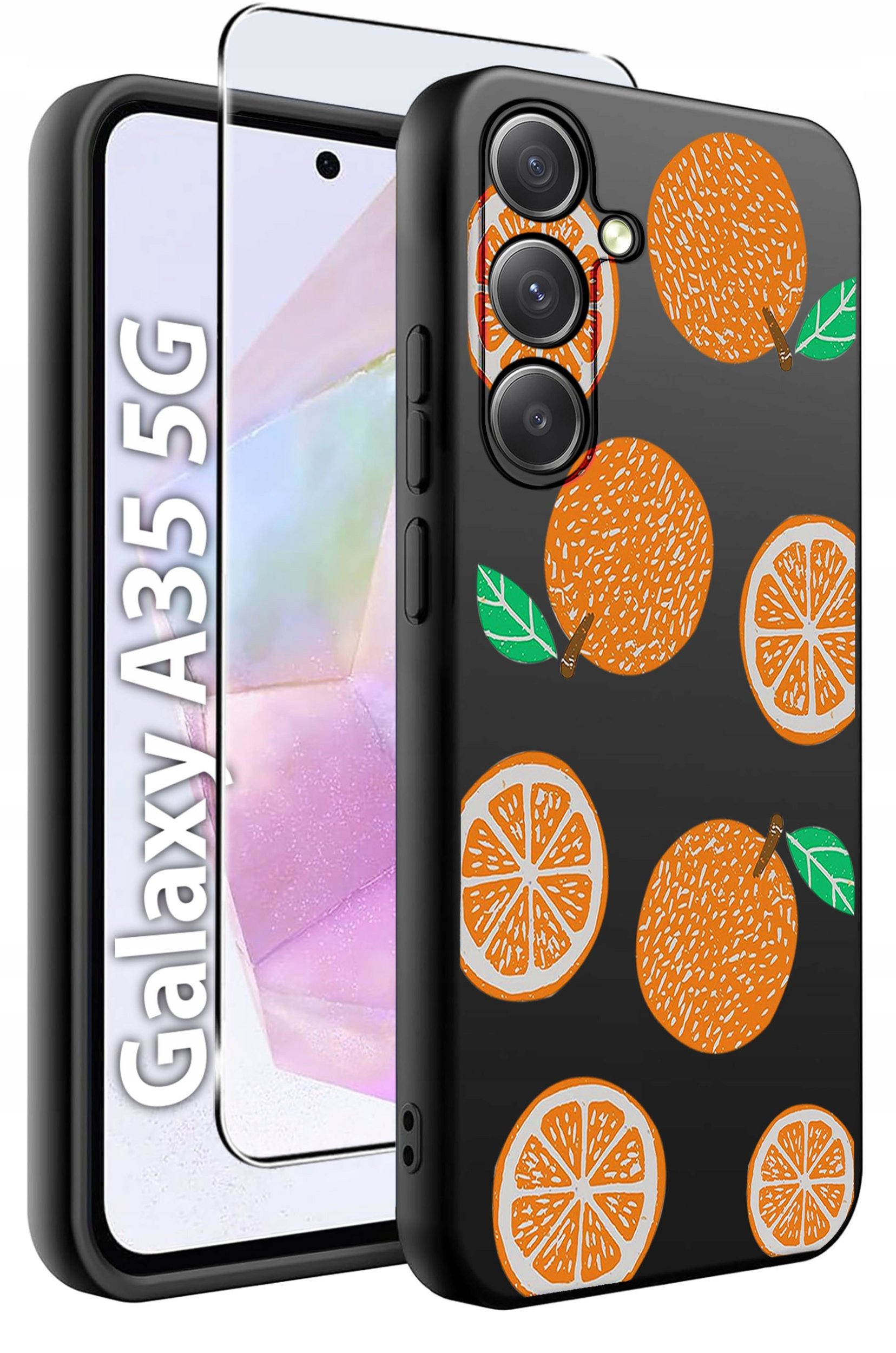 ETUI do Samsung A35 5G WZORY | SILIKONOWE MATT CASE + SZKŁO HARTOWANE 9H