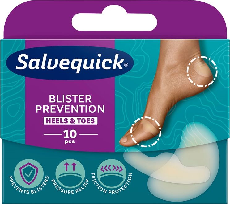 Salvequick Salvequick Plastry Foot Care na pęcherze i otarcia 1op.-10szt