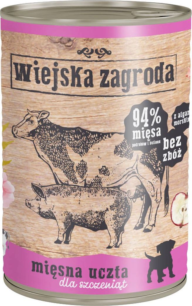 Wiejska Zagroda Karma mokra dla psa Mięsna uczta (szczeniak) II 400g