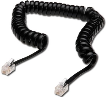 Digitus Kabel telefoniczny spiralka, RJ10, 4m (AK-460101-040-S)