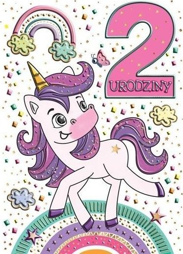 Karnet B6 Urodziny 2 - Jednorożec