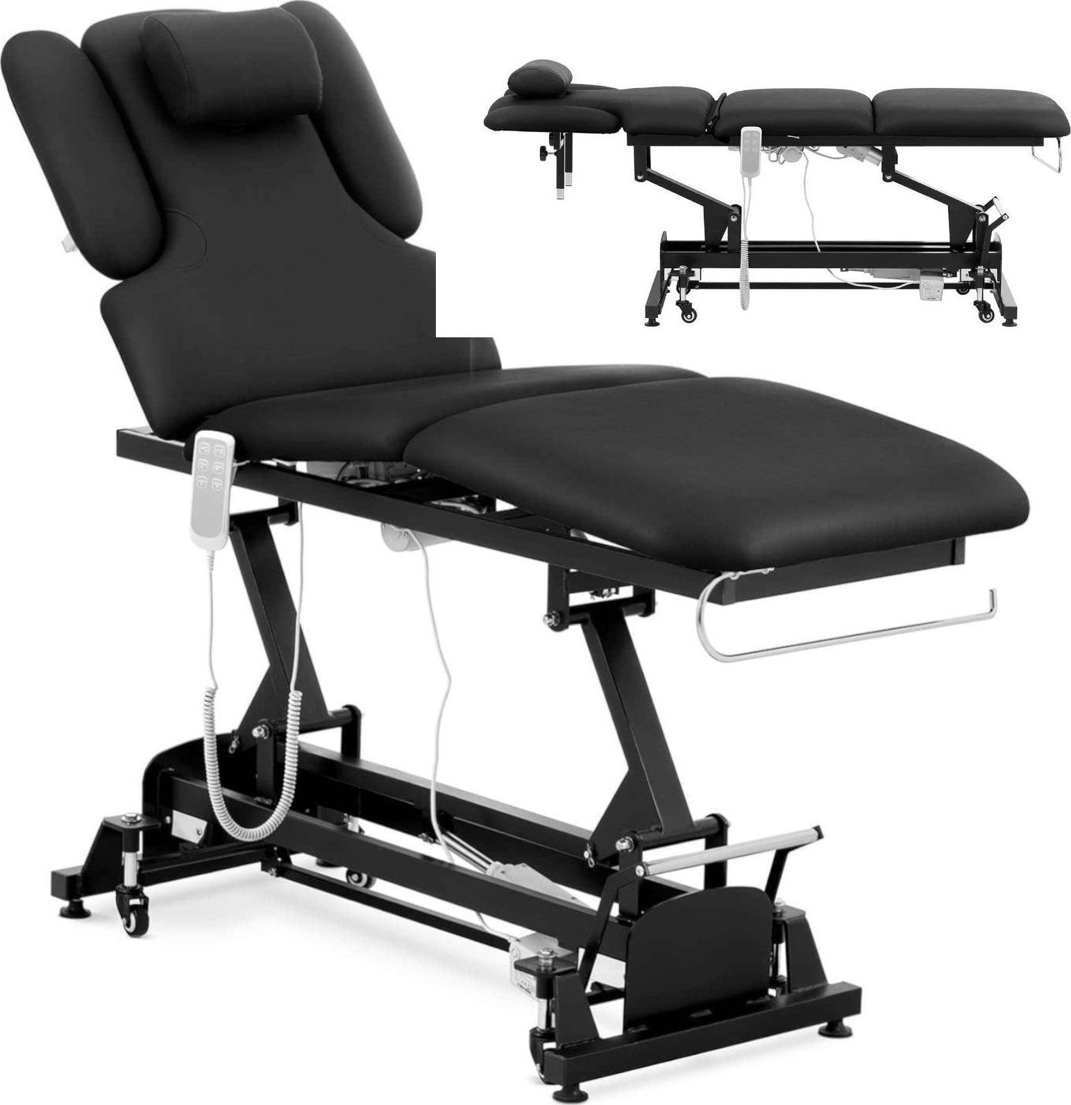 Physa Łóżko stół kosmetyczny do masażu elektryczny 3 silniki 250 kg NANTES - czarny Łóżko stół kosmetyczny do masażu elektryczny 3 silniki 250 kg NANT