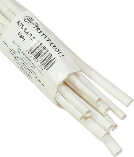 Trytyt 10x Koszulka termokurczliwa RTS 6,4/3,2 biała