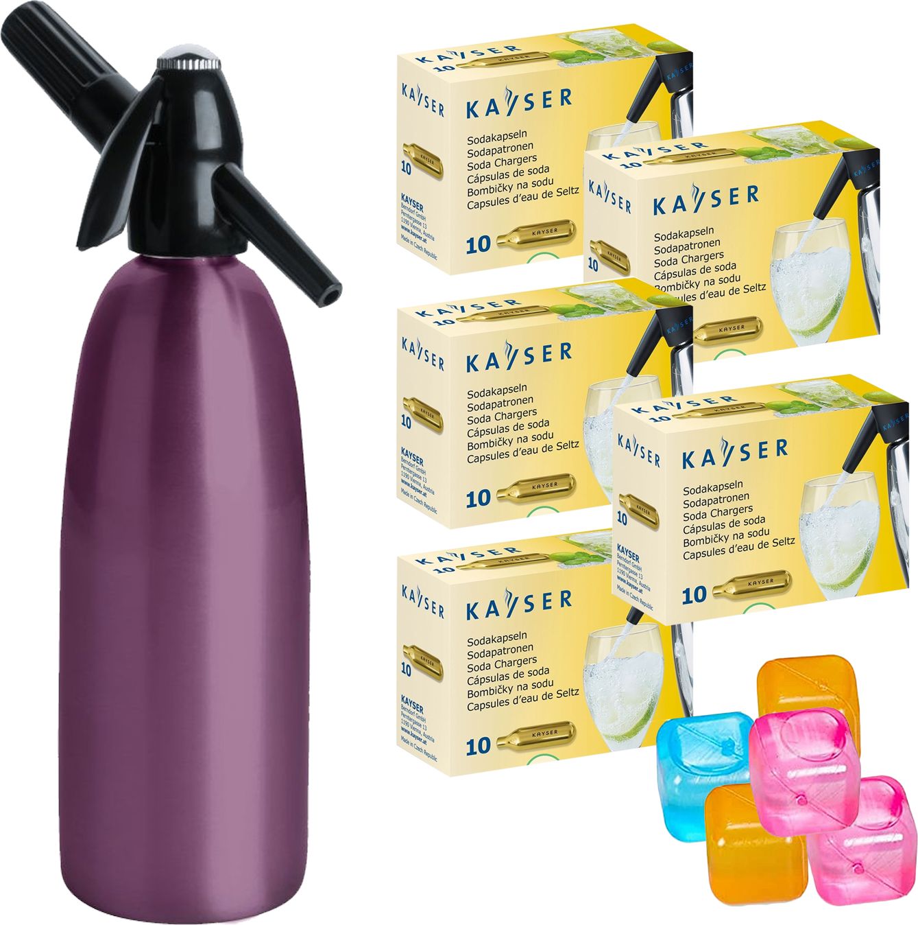 Saturator Art Quick Soda + 50 naboi CO2 Fioletowy