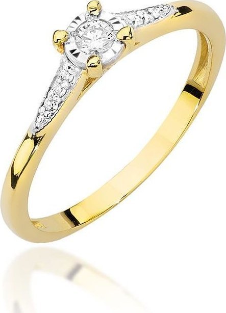 Best Diamonds złoty pierścionek z brylantem 0.11ct 15