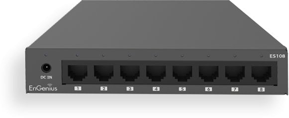 EnGenius ES108 łącza sieciowe Nie zarządzany Gigabit Ethernet (10/100/1000) Czarny